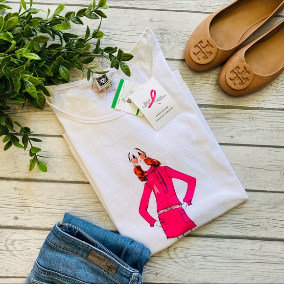 Anne Klein Breast Cancer Short Sleeve Tee Shirt - Picture 2 of 6